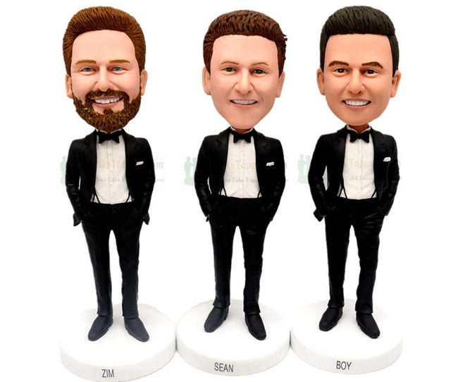 Groomsmen bobbleheads Custom bobble heads for groomsmen bobble heads 1-10 sets